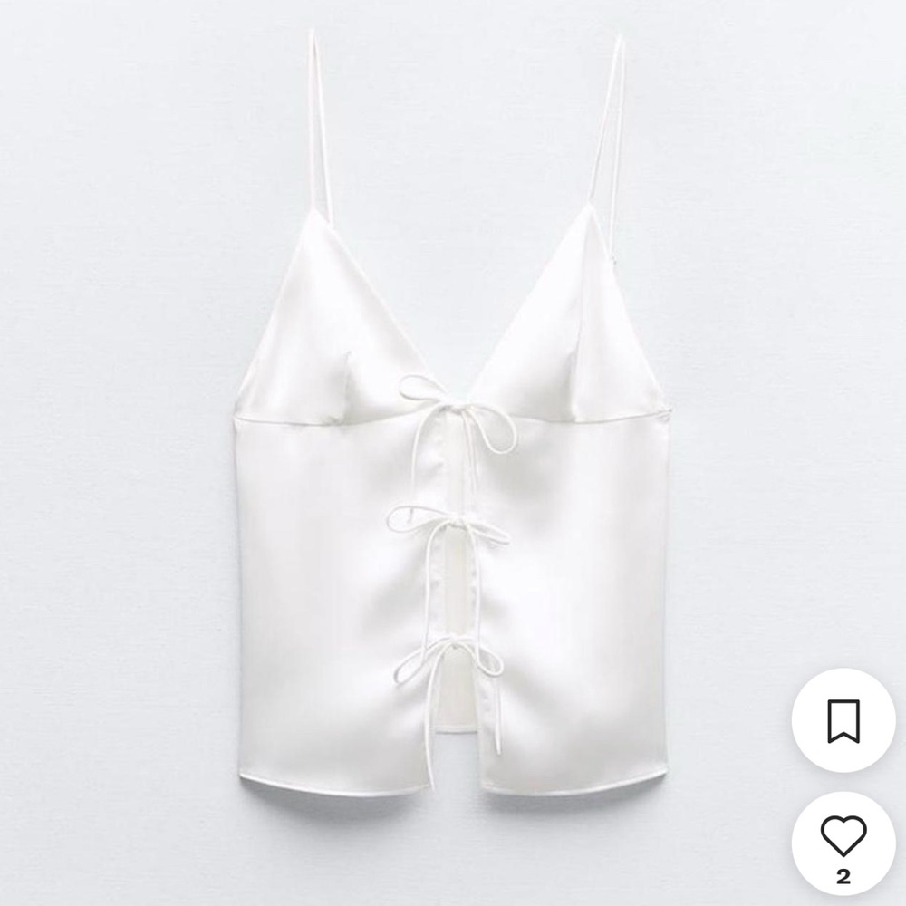 Elegant White Zara Satin Camisole Top